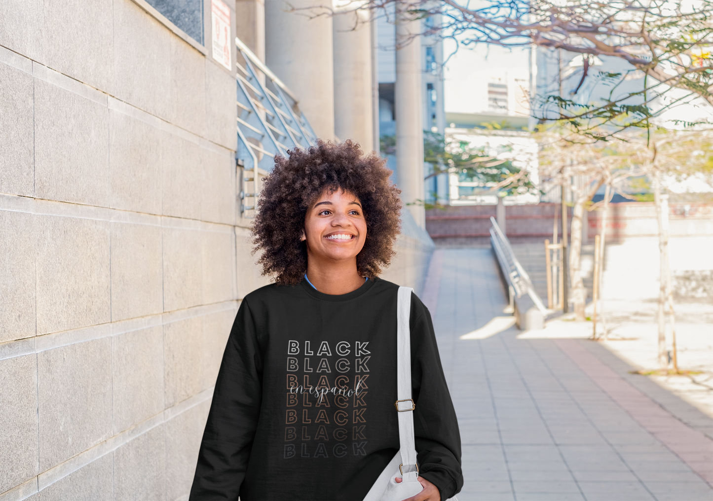 Black En Español Sweatshirt - Shipping 12/4