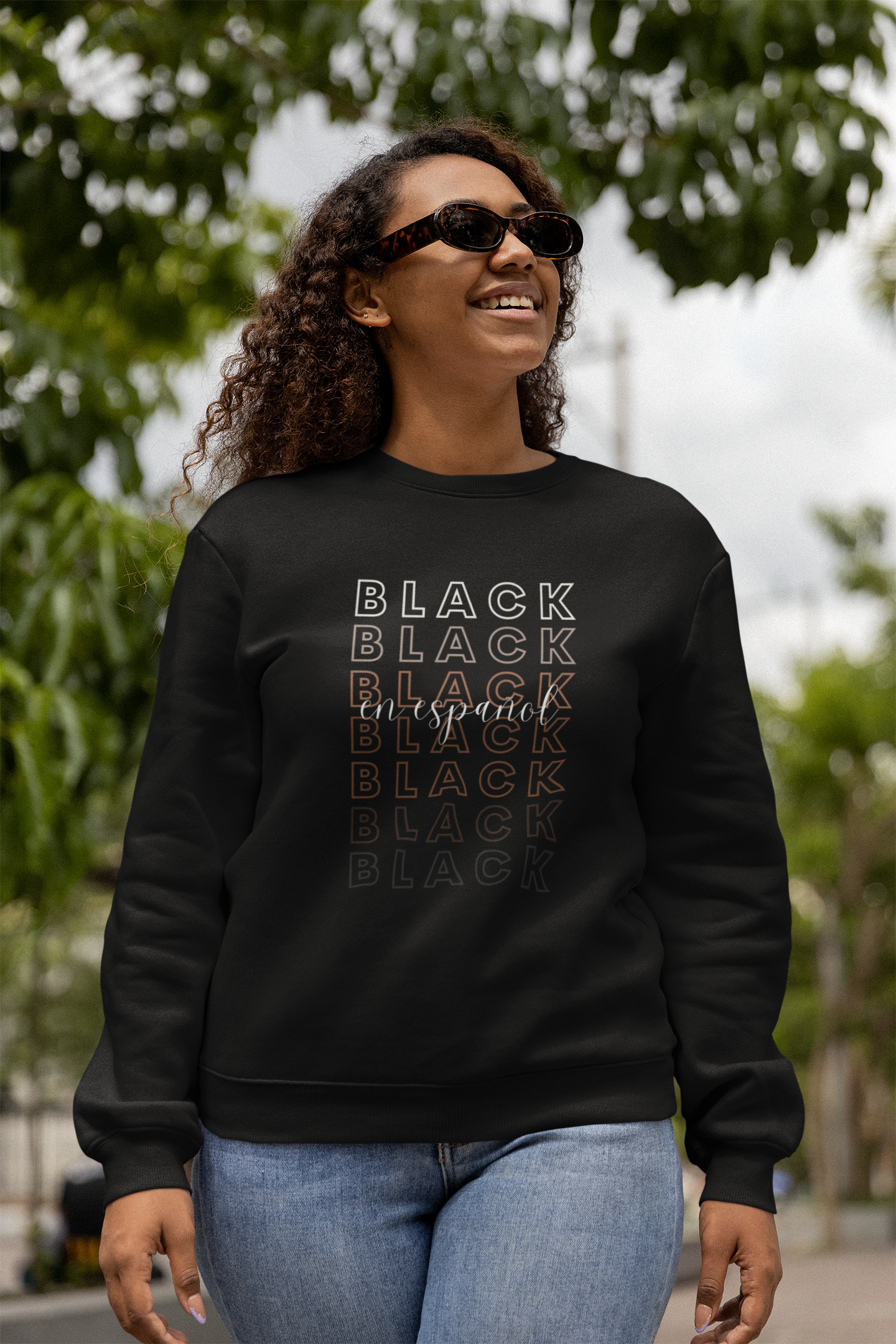 Black En Español Sweatshirt - Shipping 12/4